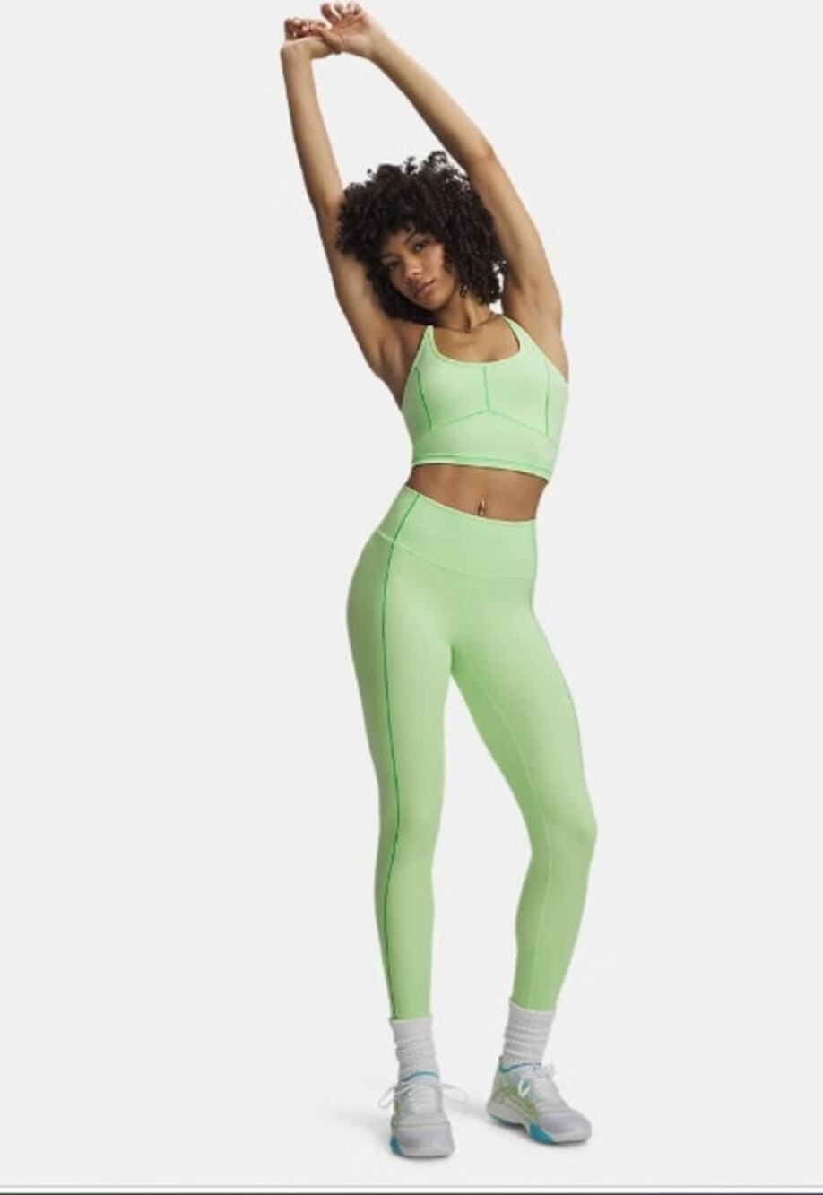 New NWT UA Under Armour Meridian Novelty Ankle Leggings Size Medium Lumos Lime